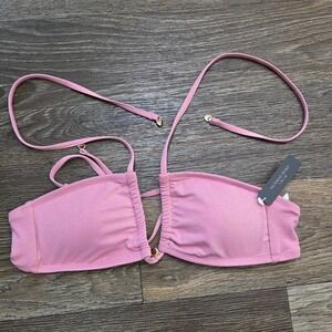 Victoria's Secret Pink‎ Shimmer Bandeau Bikini Top XS Extra Small Swimsuit NEW